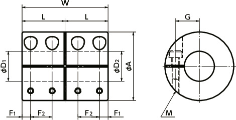 MLR-C刚性联轴器 - 夹紧型寸法図