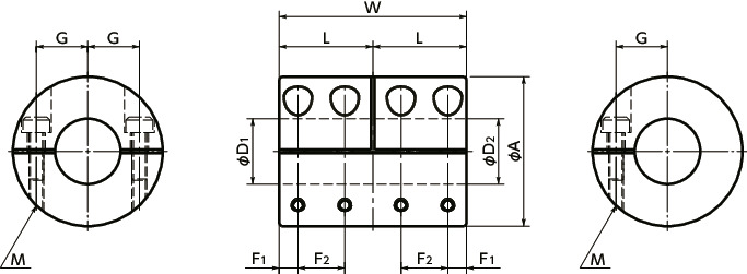 MLRS-V刚性联轴器 - 半分离型寸法図