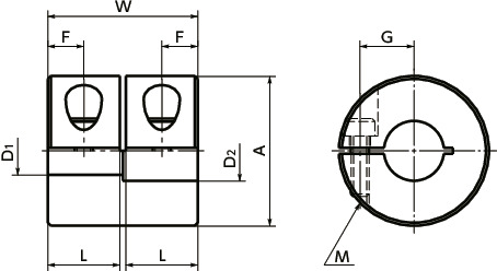 MRG-C刚性联轴器 - 夹紧型寸法図