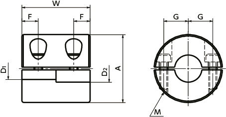 MRG-W刚性联轴器 - 分离型寸法図