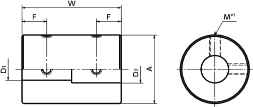 MRG刚性联轴器 - 定位螺丝固定型寸法図